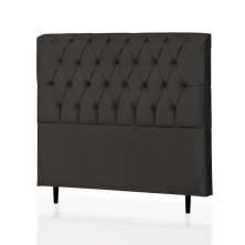 Cabeceira Solteiro Alice 90 CM Suede Preto - D A Decor