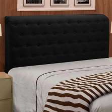 Cabeceira Solteiro Brenda 90 CM Suede Preto - D A Decor