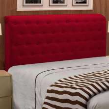 Cabeceira Solteiro Brenda 90 CM Suede Vermelho - D A Decor