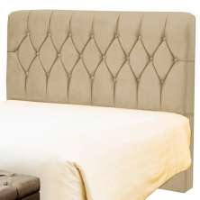 Cabeceira Solteiro Istambul 90 CM Suede Marfim - D A Decor