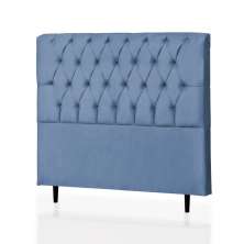 Cabeceira Solteiro Maria 90 CM Suede Azul Turquesa- D A Decor