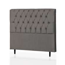 Cabeceira Solteiro Maria 90 CM Suede Cinza - D A Decor