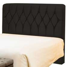 Cabeceira Solteiro Pérola 90 CM Suede Preto - D A Decor