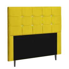 Cabeceira Solteiro Strass Jordania 100 CM Suede Amarelo - D A Decor