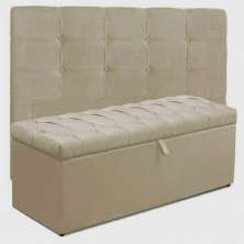 Kit Cabeceira Ana Luisa+ Calçadeira Itálial Casal 140 CM Suede Bege - D A Decor