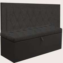 Kit Cabeceira Bianca + Calçadeira Itália Casal 140 CM Suede Preto - D A Decor