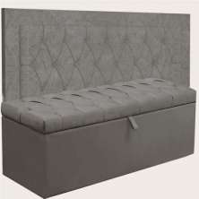 Kit Cabeceira Bianca + Calçadeira Itálial Casal 140 CM Suede Cinza - D A Decor