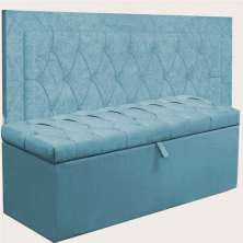 Kit Cabeceira Lunna + Calçadeira Itália Casal 140 CM Suede Azul Turquesa- D A Decor