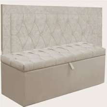 Kit Cabeceira Lunna + Calçadeira Itália Casal 140 CM Suede Marfim - D A Decor