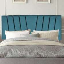 Painel Estofada Bélgica 100CM Solteiro Suede Azul Turquesa - D A DECOR