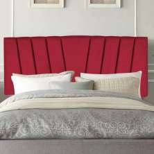 Painel Estofada Bélgica 100CM Solteiro Suede Vermelho - D A DECOR