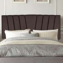 Painel Estofada Bélgica 90CM Solteiro Suede Marrom - D A DECOR