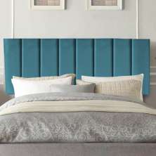 Painel Estofada Carla 100CM Solteiro Suede Azul Turquesa - D A DECOR