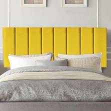 Painel Estofada Carla 160CM Quenn Suede Amarelo - D A DECOR