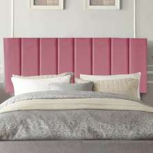 Painel Estofada Carla 90CM Solteiro Suede Rosa - D A DECOR