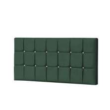 Painel Estofada Espanha 100CM Solteiro Strass Suede Verde - D A DECOR