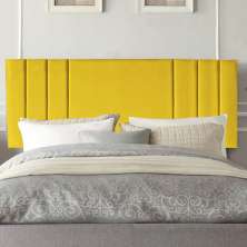 Painel Estofada Grécia 100CM Solteiro Suede Amarelo - D A DECOR