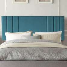 Painel Estofada Grécia 100CM Solteiro Suede Azul Turquesa - D A DECOR