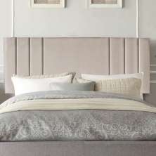 Painel Estofada Grécia 100CM Solteiro Suede Bege - D A DECOR