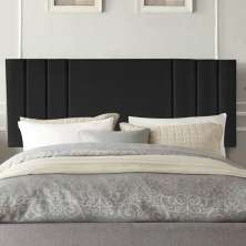 Painel Estofada Grécia 100CM Solteiro Suede Preto - D A DECOR