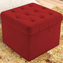 Puff Baú Malli 40X50X50 Suede Vermelho - D A Decor