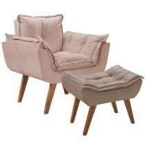 Kit Poltrona Opalla Com Puff Moveis D Salla Cappuccino