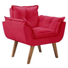 Poltrona Opalla 1 Lugar DSalla Suede Vermelho
