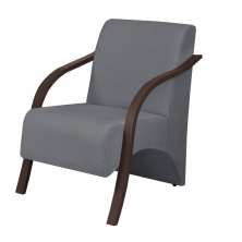 Poltrona Vênus 1 Lugar Braço Madeira DSalla Suede Grafite