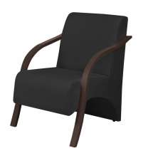 Poltrona Vênus 1 Lugar Braço Madeira DSalla Suede Preto