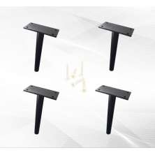 KIT 4 Pés de Metal 18cm Preto Multiuso Para Armário Mesas de Cabeceiras e Camas