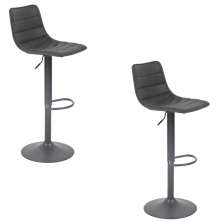 Banqueta Alta Kit 2 Bete Preto Base Giratória de Metal Preto R02 - D'Rossi