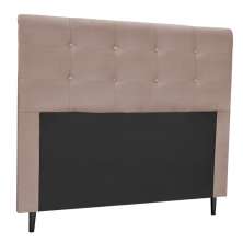 Cabeceira Luna para Cama Box Casal 140 cm Suede Bege D'Rossi