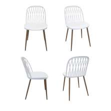 Cadeira Sala de Jantar Pé Palito Madeira Kit 4 Elis Branco R02 - D'Rossi