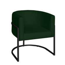 Poltrona Base Industrial Preto Sala de Estar Lety Veludo Verde S05 - D'Rossi