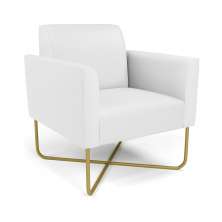 Poltrona Base X Industrial Dourado Marisa Corino Branco  D03 - D'Rossi