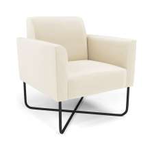 Poltrona Base X Industrial Preto Marisa Veludo Bege D03 - D'Rossi