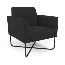 Poltrona Base X Industrial Preto Marisa Veludo Preto D03 - D'Rossi