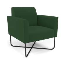 Poltrona Base X Industrial Preto Marisa Veludo Verde D03 - D'Rossi