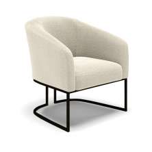 Poltrona Stella Bouclê Base Metálica Industrial Preto - D'Rossi