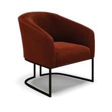 Poltrona Stella Bouclê Terra Base Metálica Industrial Preto - D'Rossi