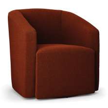 Poltrona Stella Max Bouclê Terracota Base Giratória - D'Rossi