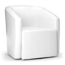 Poltrona Stella Max Corano Branco Base Giratória - D'Rossi
