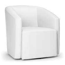 Poltrona Stella Max Corino Branco Base Giratória - D'Rossi