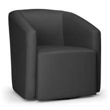 Poltrona Stella Max Corino Preto Base Giratória - D'Rossi