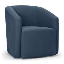 Poltrona Stella Max Suede Azul Marinho Base Giratória - D'Rossi