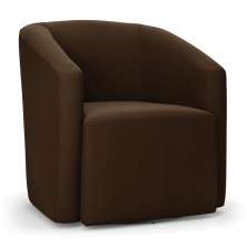 Poltrona Stella Max Suede Marrom Base Giratória - D'Rossi