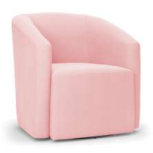 Poltrona Stella Max Suede Rosa Bebê Base Giratória - D'Rossi