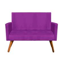 Sofá Retrô Namoradeira Nina 2 Lugares Suede Roxo - D'Rossi
