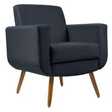 Poltrona Cristal Decorativa Suede Azul Marinho D'Rost
