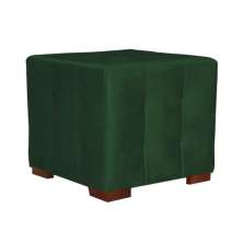 Puff Cuba Decorativo Veludo Verde - D'Rost